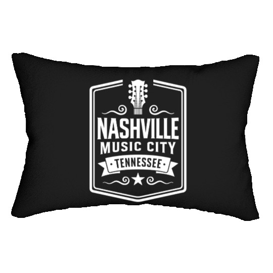 Nashville Music City Guitar Tennessee Lumbar Pillows
