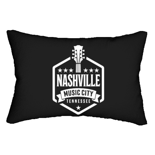 Nashville Music City Guitar Tennessee Lumbar Pillows