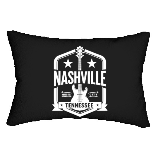 Nashville Music City Guitar Tennessee Lumbar Pillows