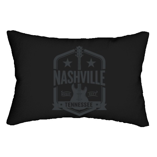 Nashville Music City Guitar Tennessee Lumbar Pillows