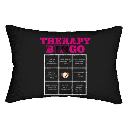 Therapy Bingo Card Lumbar Pillows Dark Humor Mental Healt