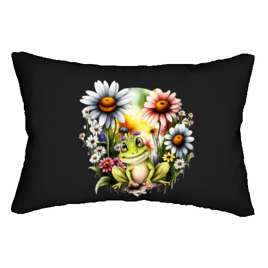 Freckles the Flower Frog Lumbar Pillows
