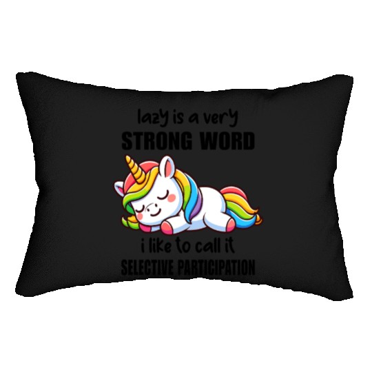 Sleepy Rainbow Unicorn Lumbar Pillows