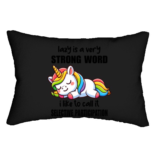 Sleepy Rainbow Unicorn Lumbar Pillows