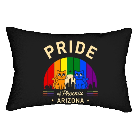 Pride of Phoenix City Arizonna USA Rainbow Flag Lumbar Pillows