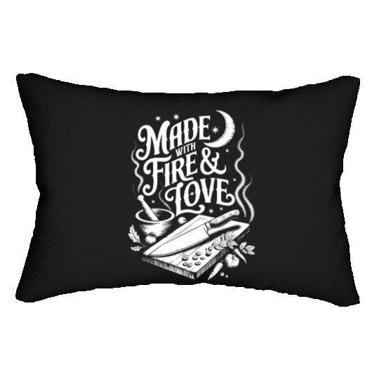Made with Fire and Love Cooking Lumbar Pillows