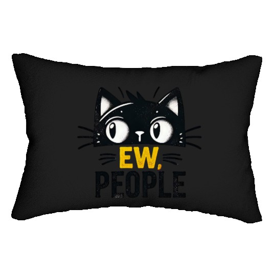 EW people , funny cat Lumbar Pillows