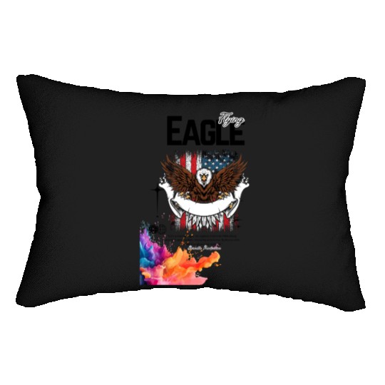 Eagle Full American Flag Bald Eagle Feather Style Lumbar Pillows