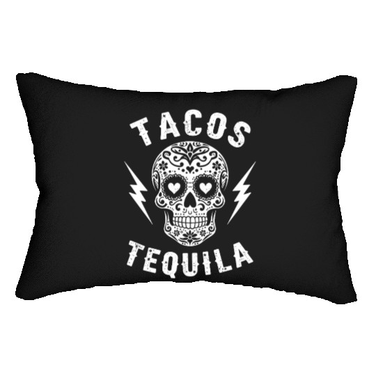 Tacos Tequila & Skull Vibes Lumbar Pillows