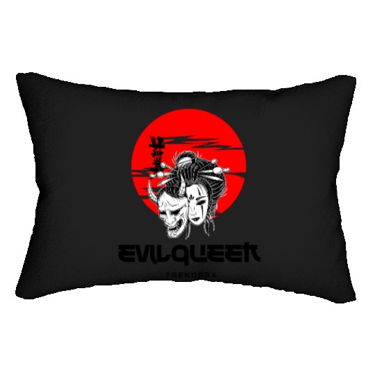 Red Eclipse – Oni & Geisha Spirit Lumbar Pillows