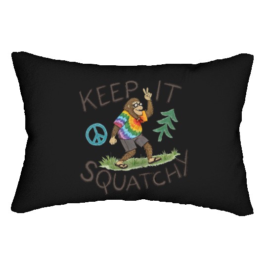Keep It Squatchy – Hippie Bigfoot Tie Dye Vibes Lumbar Pillows