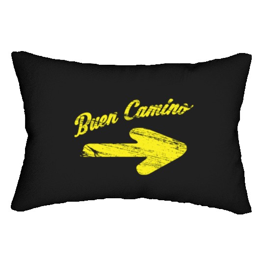 Way of St. James buen camino yellow arrow Lumbar Pillows