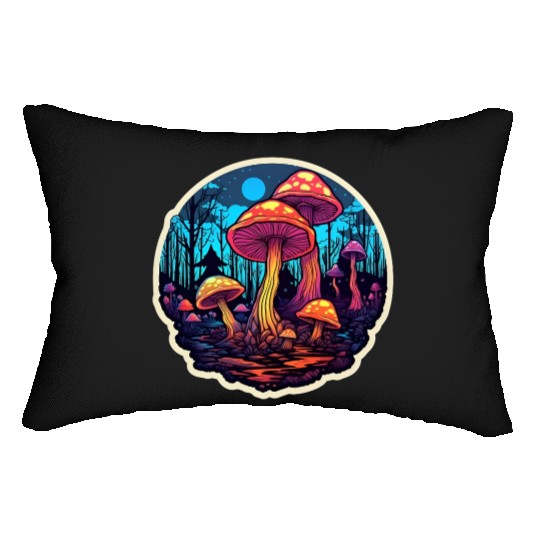Psychedelic Mushroom Forest Lumbar Pillows