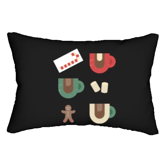 Cute Retro Hot Cocoa Christmas Mug Design Lumbar Pillows