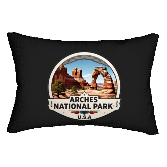 Arches National Park USA Logo Lumbar Pillows