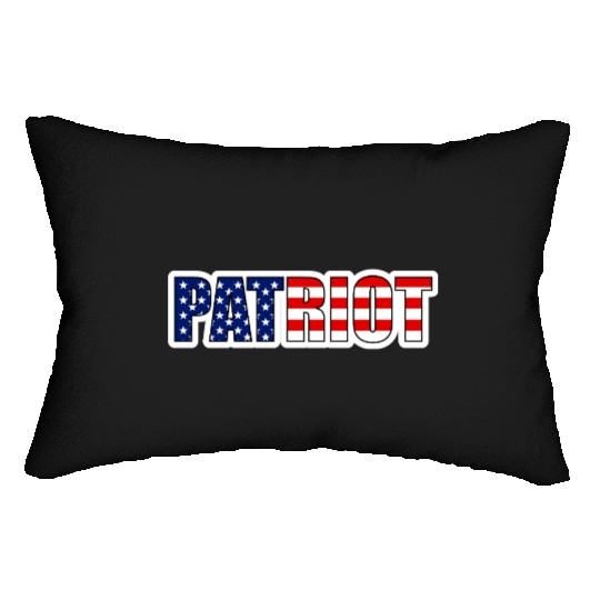 Patriot Text Design with American Flag Motif Lumbar Pillows