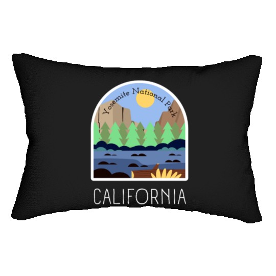 Retro Yosemite National Park California Lumbar Pillows