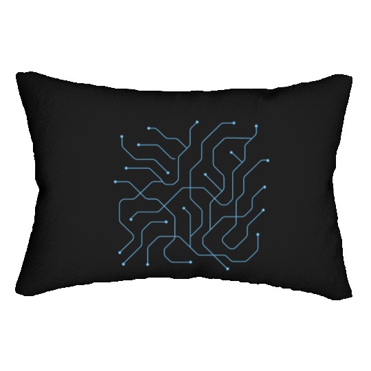 Modern Abstract Electronic Line Art" Lumbar Pillows