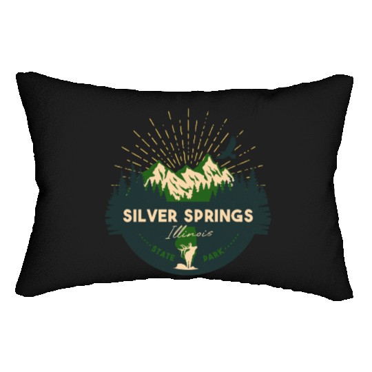 Silver Springs Illinois IL State Park Retro Camp Lumbar Pillows