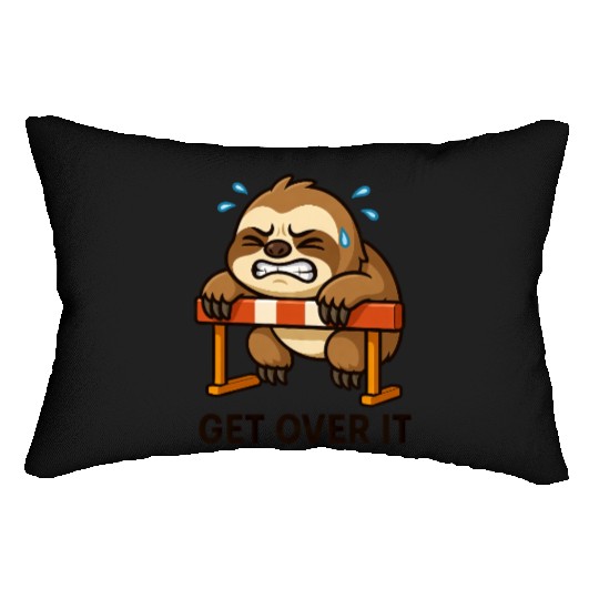 Sloth hurdler quote get over it Lumbar Pillows