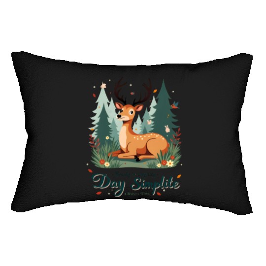 Forest Spirit-Simplicity with the Beauty of a Deer Lumbar Pillows