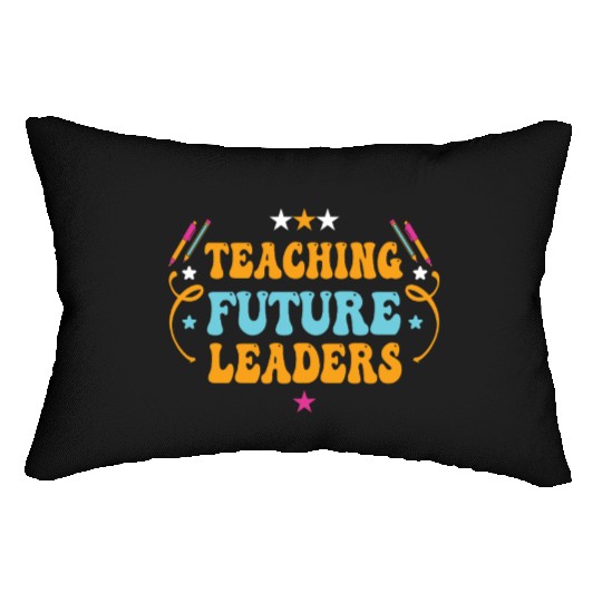 Teaching Future Leaders Dope Black Melanin Teacher Lumbar Pillows