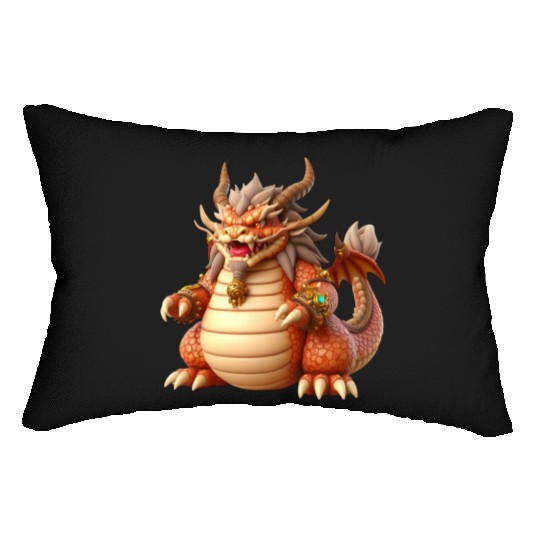 Golden Majesty Dragon Lumbar Pillows
