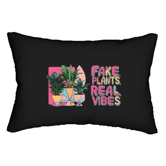 Fake plants, real vibes Lumbar Pillows