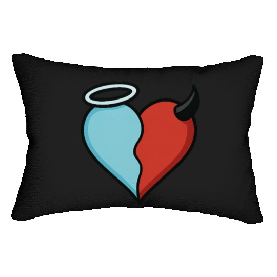 Divided Heart Good and Evil Contrast Angel, Devil Lumbar Pillows