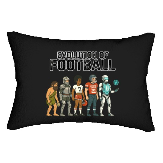 Football Evolution Timeline for Draft and Game Day Lumbar Pillows