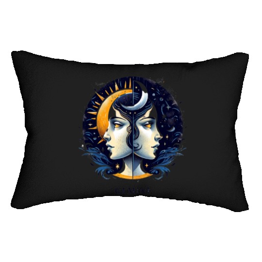 Zodiac Card Gemini Lumbar Pillows