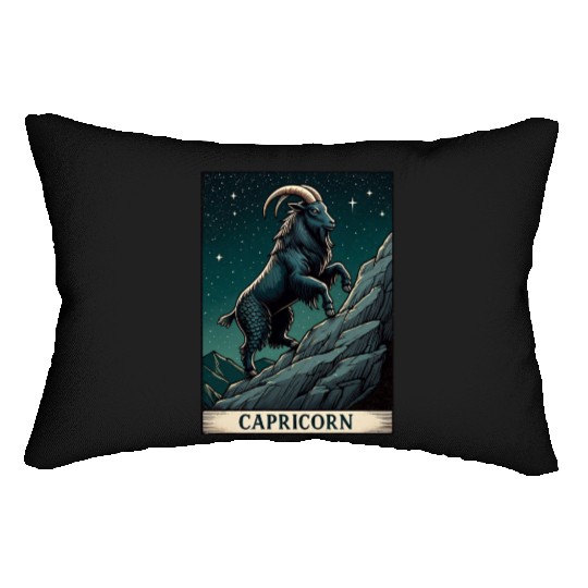 Zodiac Card Capricorn Lumbar Pillows