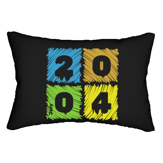 21st birthday Colorful Patches since 07/2004 Lumbar Pillows