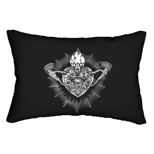 Sacred Heart Claddagh Symbol - White Lumbar Pillows
