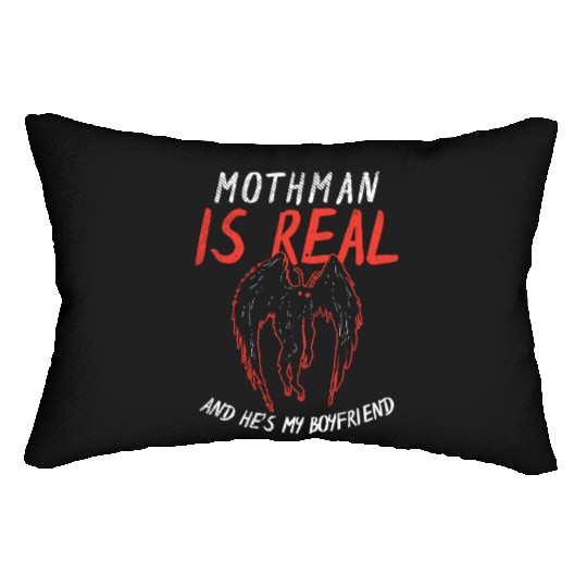 Mothman Is My Boyfriend For Cryptid Lover Lumbar Pillows