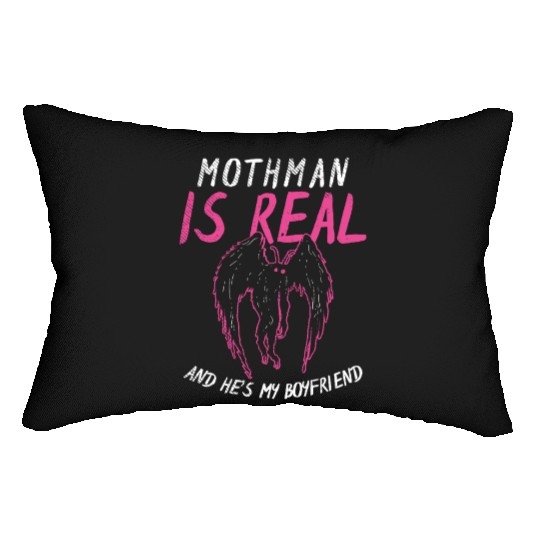 Mothman Is My Boyfriend For Cryptid Lover Lumbar Pillows