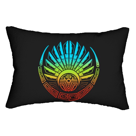 Mayan And Aztec Quetzalcoatl Maya Tribal Lumbar Pillows