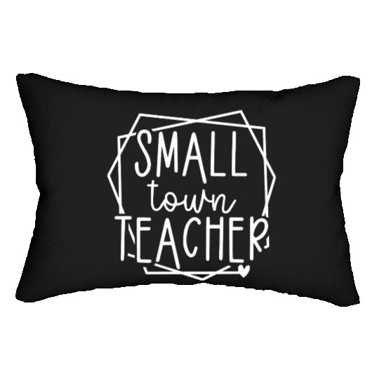 Small Town Teacher Heart Graphic for Educators Lumbar Pillows