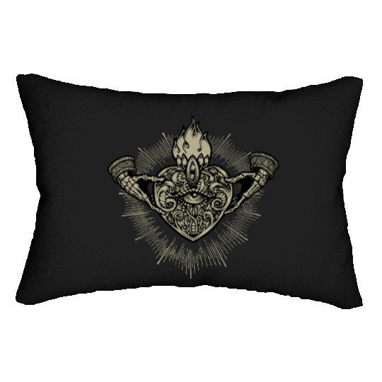 Sacred Heart Claddagh Symbol - Gold Lumbar Pillows