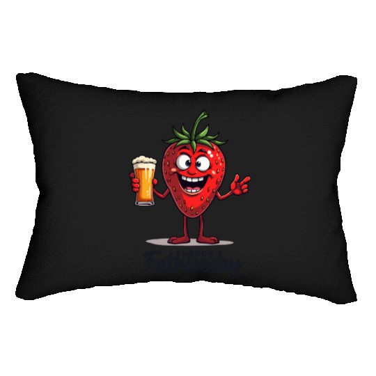 Funny Strawberry for Father's Day with Beer Lumbar Pillows