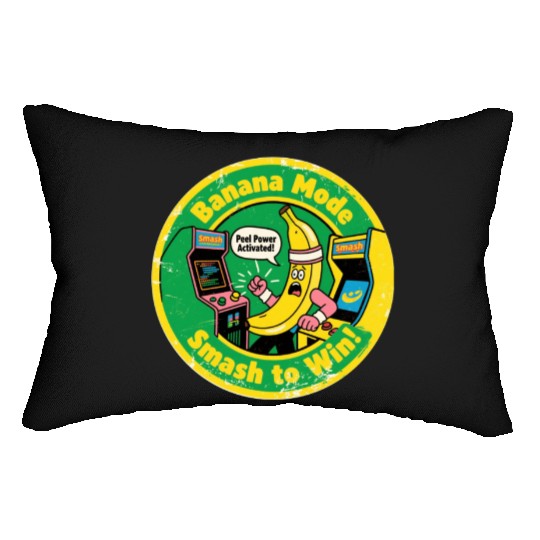 Funny Banana Gamer Smash to Win Banana Mode Lumbar Pillows