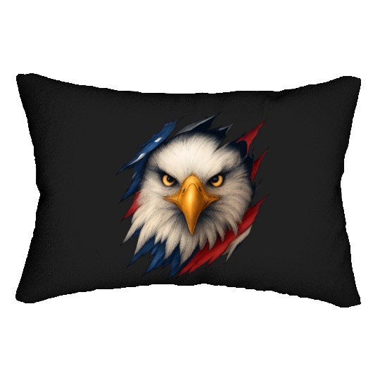 Fierce American Eagle Ripped Design Lumbar Pillows