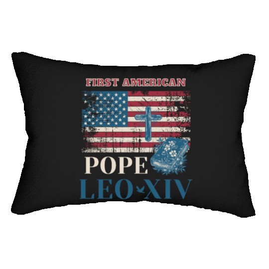 First American Pope Leo XIV Catholic Church Quote Lumbar Pillows