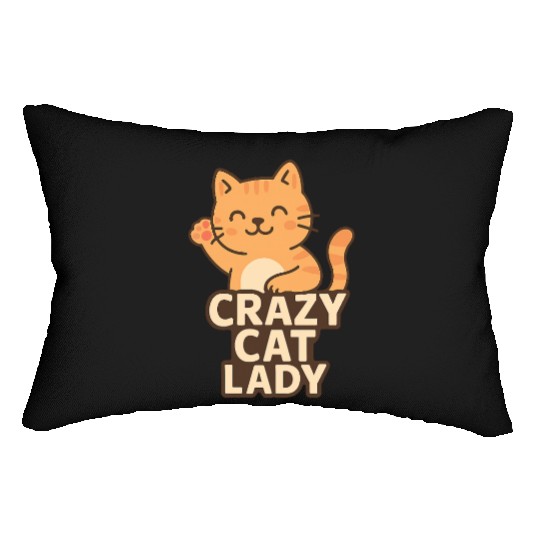 Crazy Cat Lady – Cute Cat Lover Design Lumbar Pillows