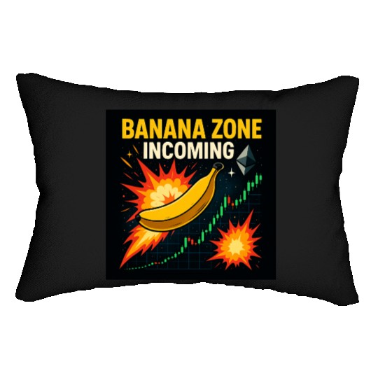 Banana Zone Incoming – Explosive Crypto Chart Meme Lumbar Pillows