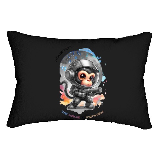 Houston We Have A Monkey Lumbar Pillows