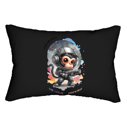 Houston We Have A Monkey Lumbar Pillows