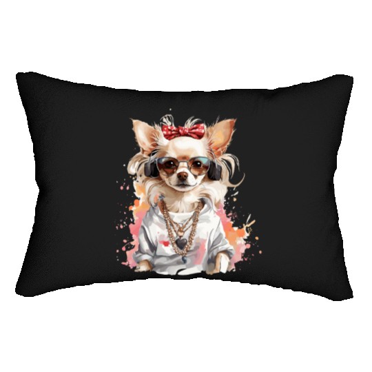 Bling Chihuahua Lumbar Pillows