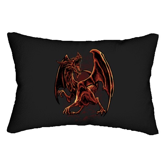 Inferno Fury – Angry Red Dragon Lumbar Pillows