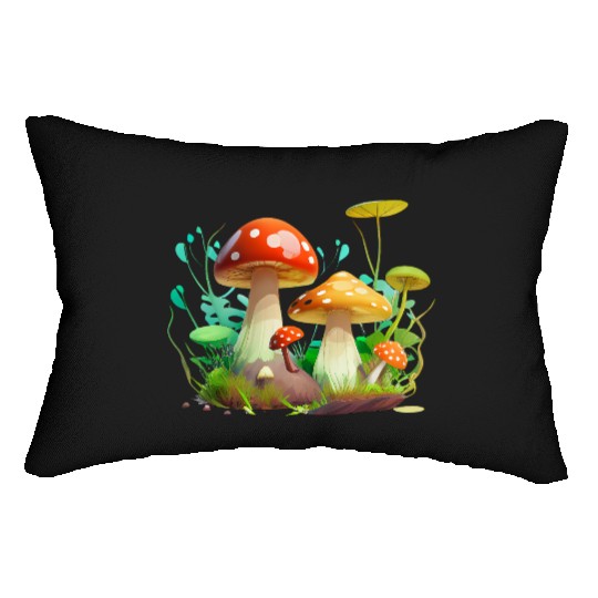 Funky Fungi – Nature’s Neon Wonder Lumbar Pillows